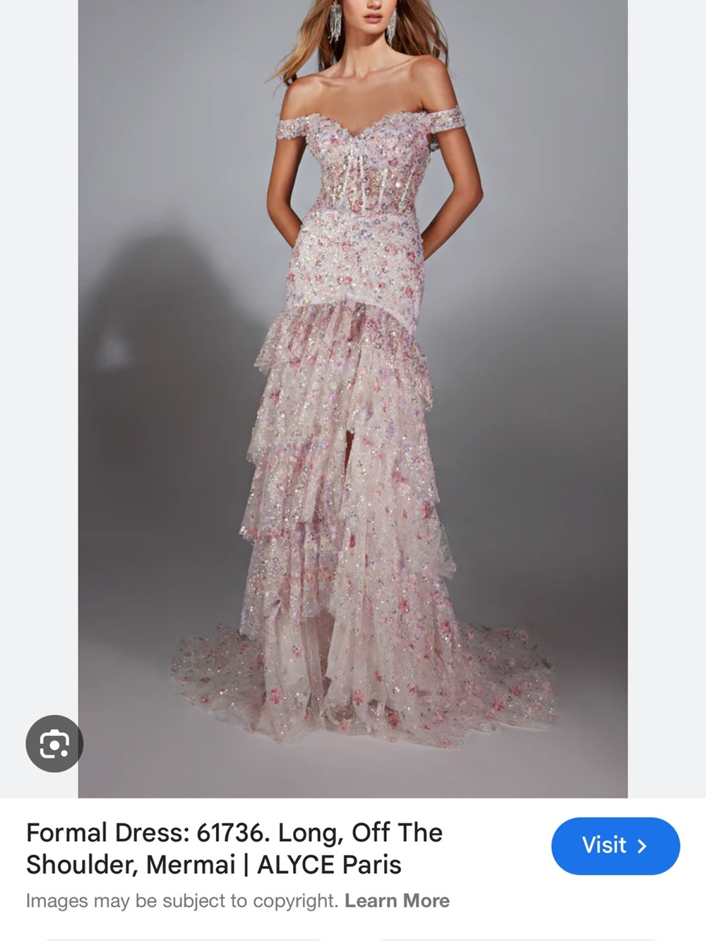 Alyce Paris One-Shoulder Sparkling Blush Pink Mermaid Gown